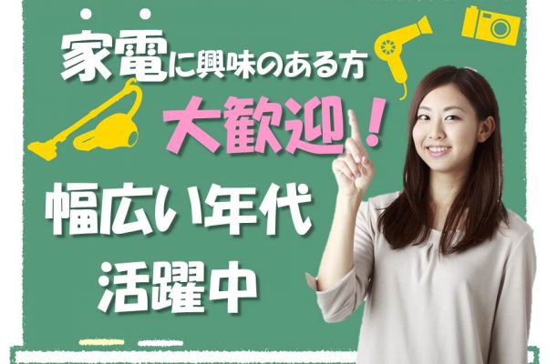 土日祝のみ家電量販店での掃除機販売スタッフ イメージ