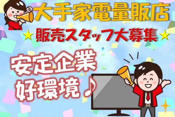 土日祝のみ高時給1500円のAV家電接客販売スタッフ イメージ
