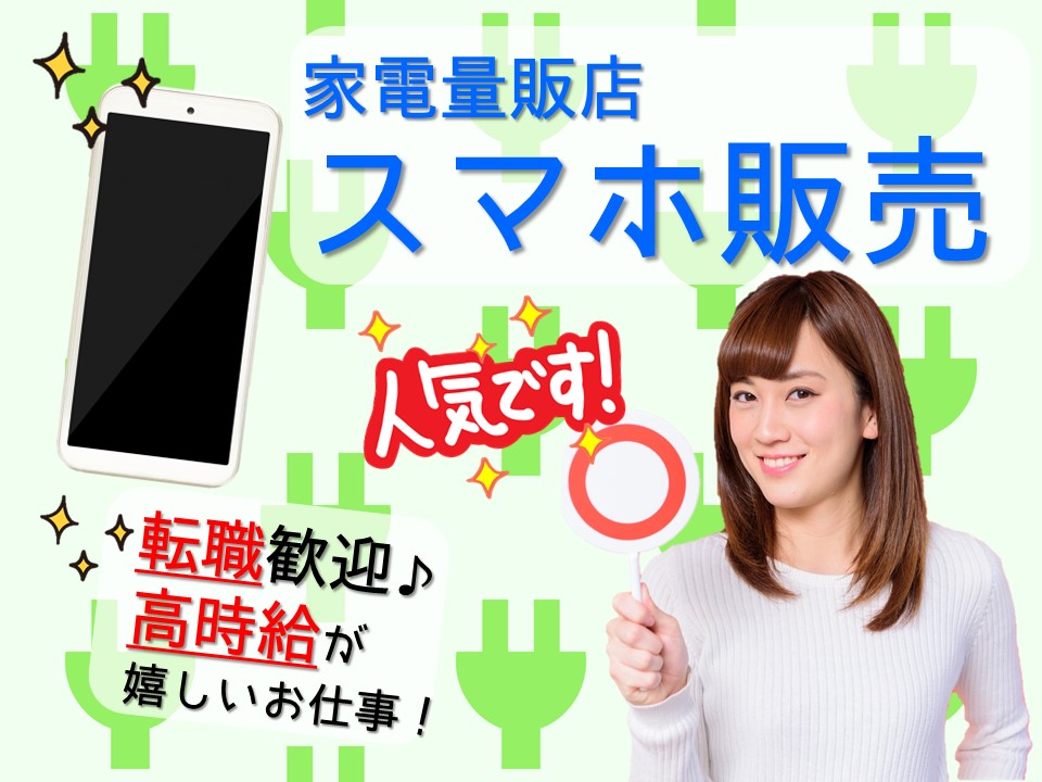 家電量販店スマホコーナーでの携帯販売スタッフ イメージ