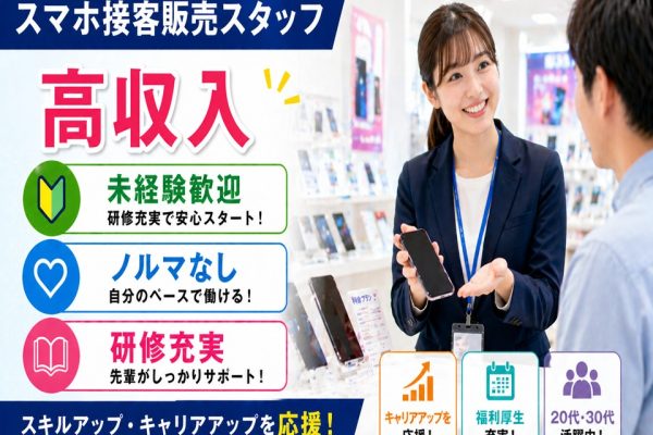 スマホコーナーでの携帯販売スタッフ イメージ