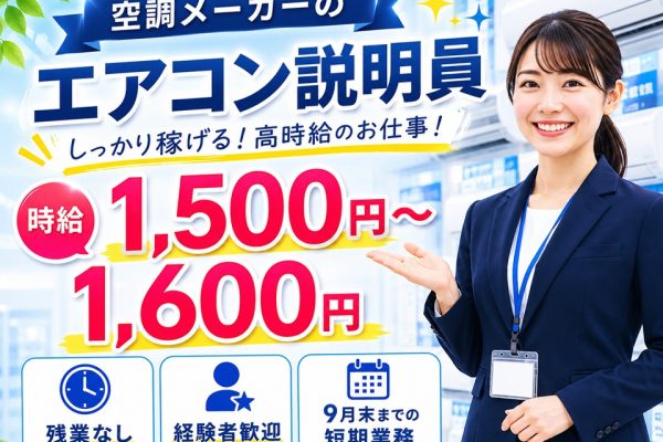 家電量販店での大手メーカーエアコン担当スタッフ イメージ