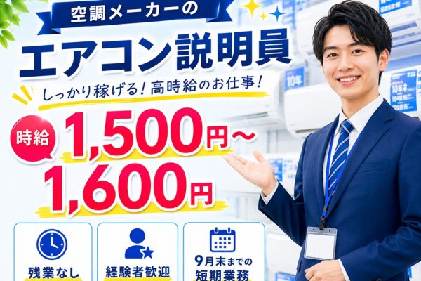 家電量販店でのエアコンコーナー担当スタッフ イメージ