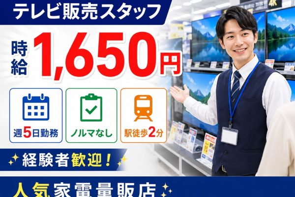 家電量販店でのテレビ販売スタッフ イメージ