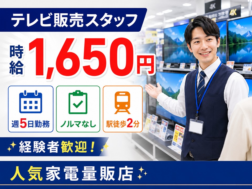 家電量販店でのテレビ販売スタッフ イメージ