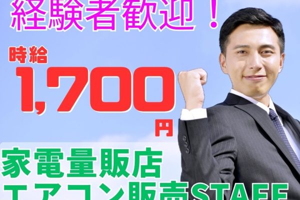 家電量販店で経験者歓迎のエアコン販売スタッフ イメージ