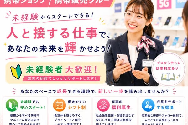 未経験OK高時給の携帯販売スタッフ イメージ