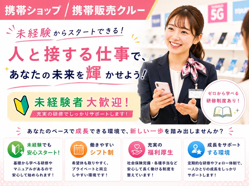 未経験OK高時給の携帯販売スタッフ イメージ