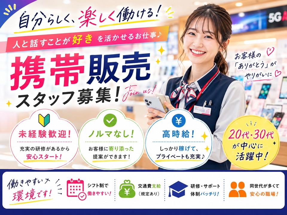 携帯販売スタッフ/未経験歓迎 イメージ