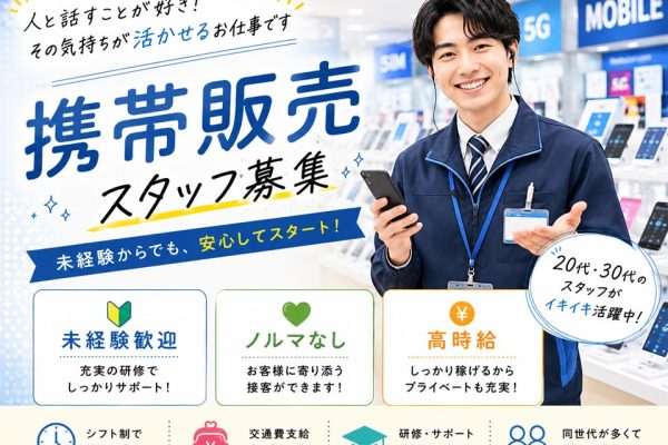 家電量販店での携帯電話販売スタッフ イメージ