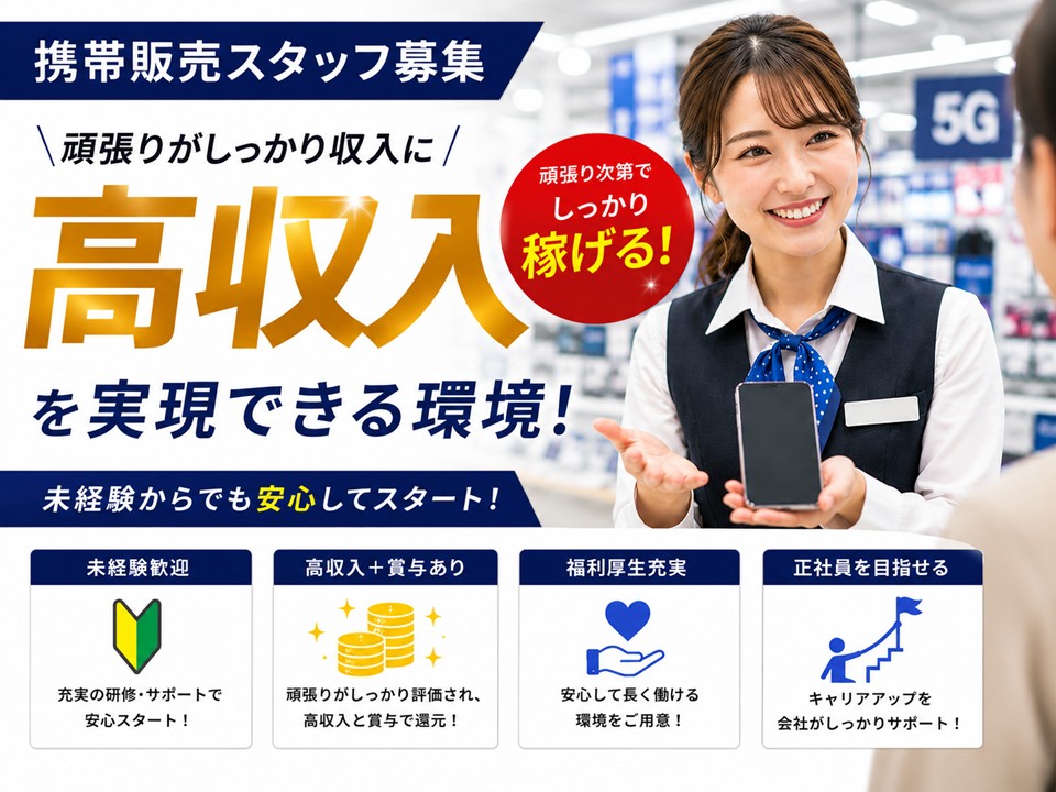 キャリアアップ出来る携帯販売スタッフ イメージ
