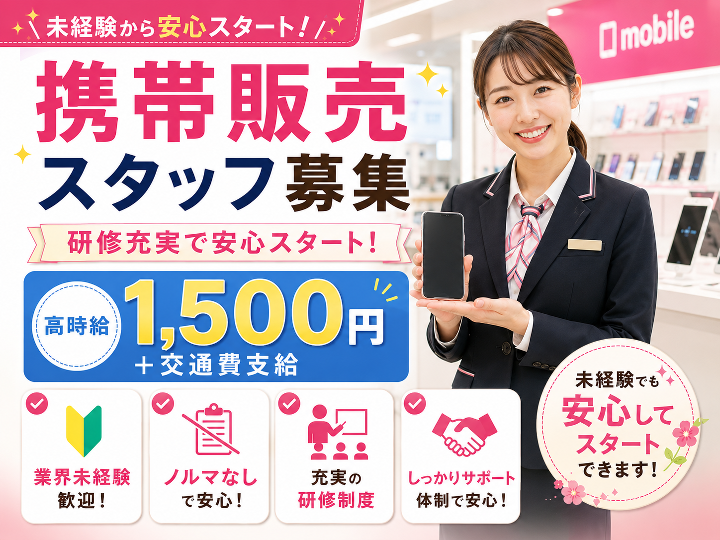 携帯ショップでのドコモ携帯販売/未経験歓迎 イメージ