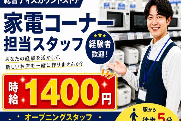 ディスカウントストアの家電担当スタッフ イメージ