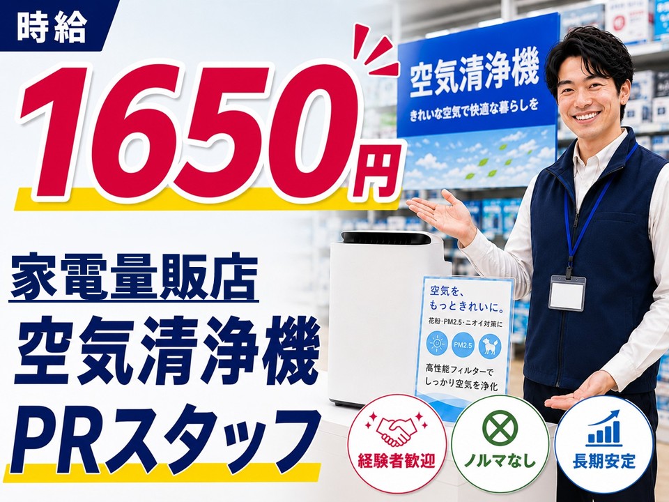 家電量販店での空気清浄機販売スタッフ イメージ