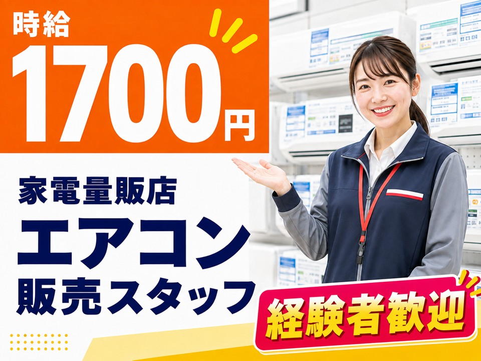 国内大手メーカーエアコン家電販売スタッフ イメージ